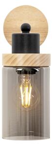 Lampă de perete WOODNEST 1xE27/15W/230V lemn de pin/negru fumuriu