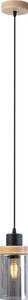Candelabru pe cablu WOODNEST 1xE27/15W/230V pin/negru fumuriu