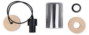 Candelabru pe cablu WOODNEST 1xE27/15W/230V pin/negru fumuriu