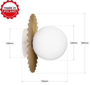 Aplica de perete SUNPLISS 1xG9/10W/230V, diam. 20 cm, auriu/crem