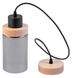 Candelabru pe cablu WOODNEST 1xE27/15W/230V pin/negru fumuriu