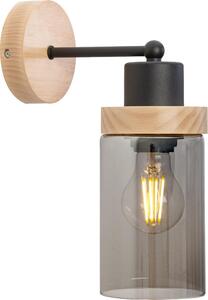 Lampă de perete WOODNEST 1xE27/15W/230V lemn de pin/negru fumuriu