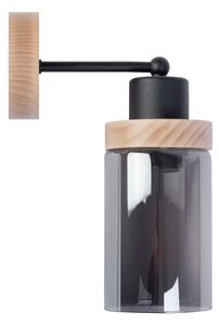 Lampă de perete WOODNEST 1xE27/15W/230V lemn de pin/negru fumuriu