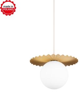 Lustră suspendată pe cablu SUNPLISS, 1xG9/10W/230V, diametru 20 cm, auriu/crem