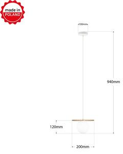 Lustră suspendată pe cablu SUNPLISS, 1xG9/10W/230V, diametru 20 cm, auriu/crem