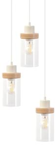 Candelabru suspendat pe cablu WOODNEST 3xE27/15W/230V pin/crem