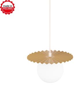 Lustră suspendată pe cablu SUNPLISS, 1xG9/10W/230V, diametru 20 cm, auriu/crem