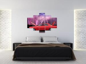 Tablou cu mașina roșie (150x105 cm)