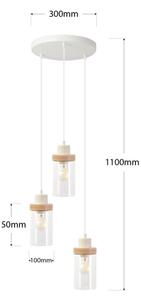 Candelabru suspendat pe cablu WOODNEST 3xE27/15W/230V pin/crem