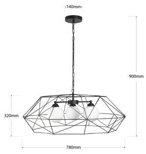 Candelabru suspendat pe lanț DEXA, 3xG9/10W/230V, negru