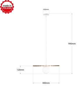 Lustră pe cablu SUNPLISS 1xG9/10W/230V diametru 40 cm auriu/crem