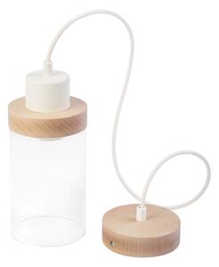Lustră suspendată pe cablu WOODNEST 1xE27/15W/230V pin/crem