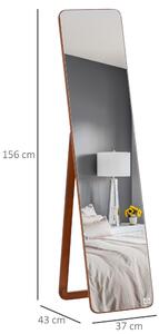 HOMCOM Oglindă de Podea cu Cadru din Lemn, Design Elegant, 43x37x156 cm | Aosom Romania