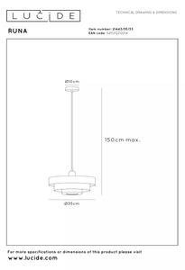 Lucide 21443/35/33 - Pendul pe cablu RUNA 1xE27/40W/230V verde