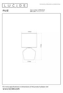 Lucide 47551/81/41 - Lampă de masă FILIZ 1xE14/40W/230V maro