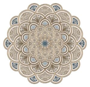 Covor, 180x180 cm, forma rotunda, poliester, crem, ALN600156KR18
