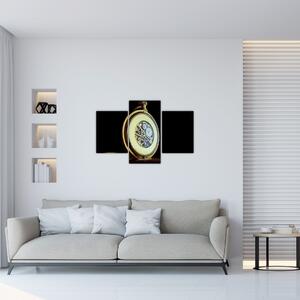 Tablou cu ceas de buzunar de aur (90x60 cm)