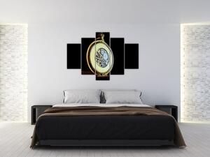 Tablou cu ceas de buzunar de aur (150x105 cm)