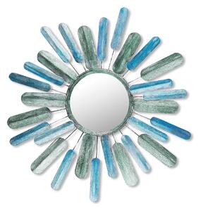 Decoratiune perete 891TNL1575, albastru/verde, metal, 75x5x75 cm