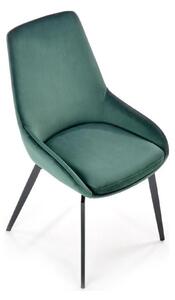 Scaun K479, verde/negru, stofa catifelata/metal, 49x60x91 cm