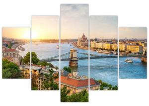 Tablou cu orașul Budapesta și râu (150x105 cm)