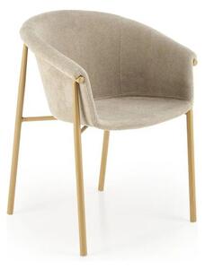 Scaun K489, bej/stejar, stofa clasica/metal, 59x56x80 cm