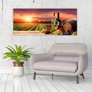 Tablou cu vie și vin (120x50 cm)