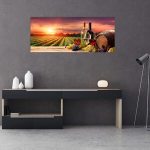 Tablou cu vie și vin (120x50 cm)