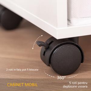 HOMCOM Mobilier pentru Depozitare Jucării, Design Compact, 90x30x37.9cm, Alb | Aosom Romania