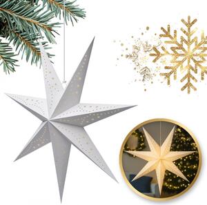 Stea de hartie pentru Craciun cu sapte colturi STARION 60 cm, alba