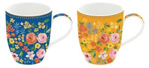 Set porțelan EasyLife, 2 căni, 350ml, Boho Flowers