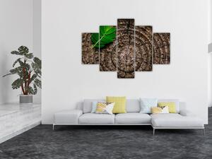 Tablou cu frunză pe trunchi de copac (150x105 cm)