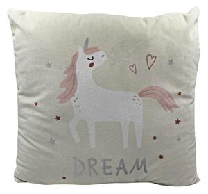 Pernuță unicorn culoarea bej 40x40 cm