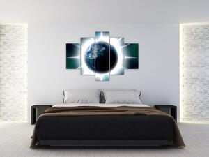 Tablou cu planeta iluminată (150x105 cm)