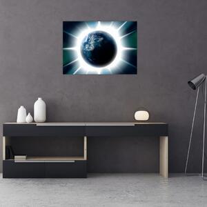 Tablou cu planeta iluminată (70x50 cm)