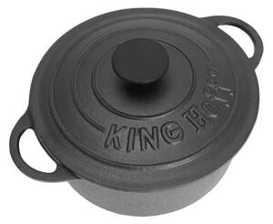 Oala din fonta Kinghoff KH 2253, 2,4 litri, 21 cm, tratat cu grasime, negru