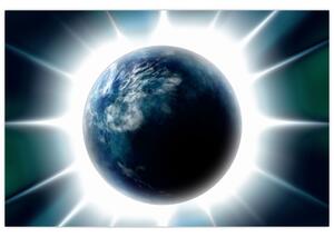 Tablou cu planeta iluminată (90x60 cm)
