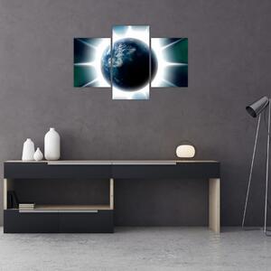 Tablou cu planeta iluminată (90x60 cm)