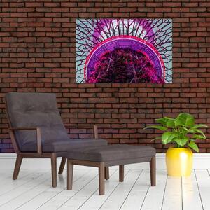 Tablou abstrac - crengi violete (90x60 cm)