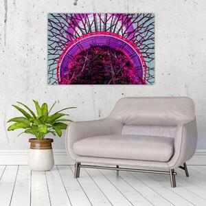Tablou abstrac - crengi violete (90x60 cm)