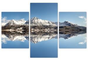 Tablou cu munți și reflectarea lor (90x60 cm)