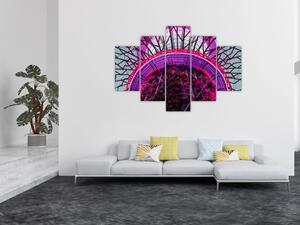 Tablou abstrac - crengi violete (150x105 cm)