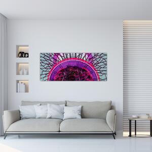 Tablou abstrac - crengi violete (120x50 cm)