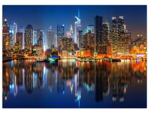 Tablou cu Manhattan noaptea (70x50 cm)