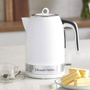 Cana electrica Russell Hobbs Inspire 24360-70, 2400 W, 1.7 L, Plastic in relief de inalta calitate, Alb