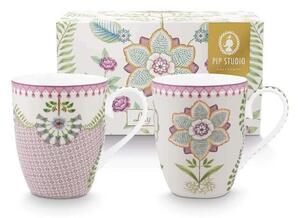 Set 2 cani din porțelan, Pip Studio, 350ml, colecția Lily&Lotus