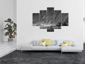 Tablou albnegru cu cerul și stele (150x105 cm)