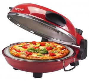 Cuptor electric pentru pizza Beper P101CUD300, 1200 W, 31 cm, Timer, Termostat, MAX 400C, Rosu