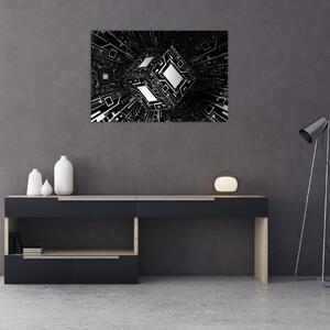 Tablou cu un cub abstract (90x60 cm)