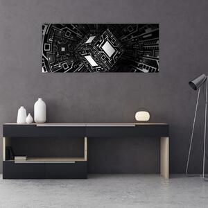Tablou cu un cub abstract (120x50 cm)